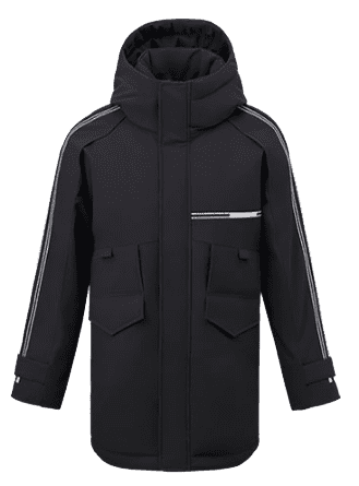 Куртка 90 Points Three-Dimensional Embroidery Hooded Down Jacket (Black/Черный) - 1