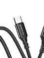 USB кабель BOROFONE BX54 Ultra Bright Type-C, 1м, 3A, нейлон (черный) - фото